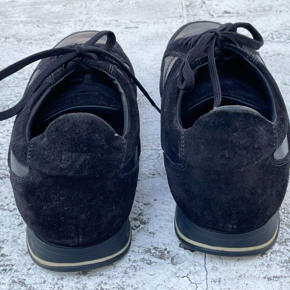 Ermenegildo Zegna Men Shoes Black Suede Navy Leather Sneaker Made in Italy 9.5US - Picture 9 of 11
